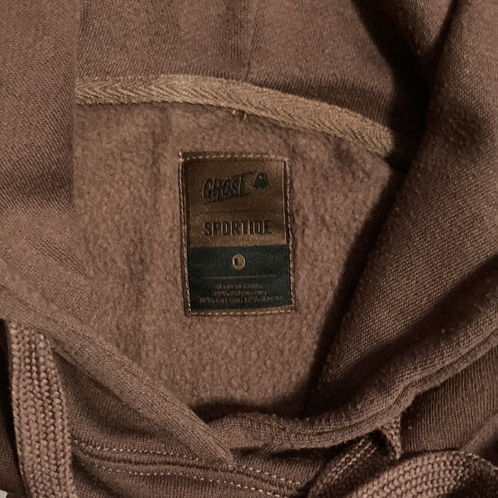 Men’s ‘Ghost’ Hooded Sweatshirt- Brown- (L) - Picture 2 of 6